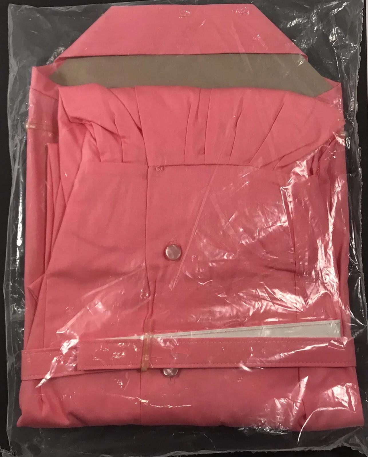 Women Shirt Dress PINK Belted Collar USA 14 Med Vintage HOUSEWIFE Movie Prop 2