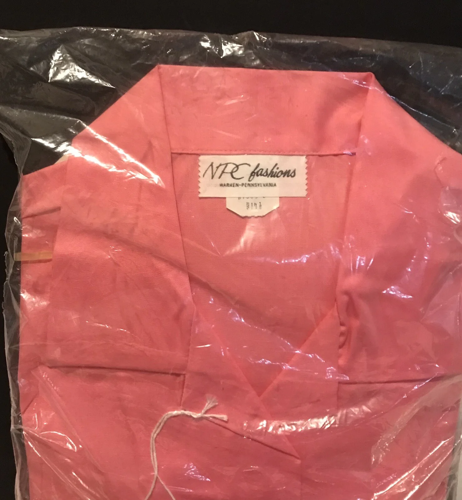 Women Shirt Dress PINK Belted Collar USA 14 Med Vintage HOUSEWIFE Movie Prop 3