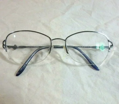 Womens Ashley Stewart Eyeglasses Frames silver and blue floral 52 17 130