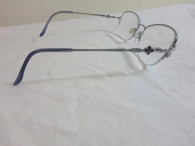 Womens Ashley Stewart Eyeglasses Frames silver and blue floral 52 17 130 3