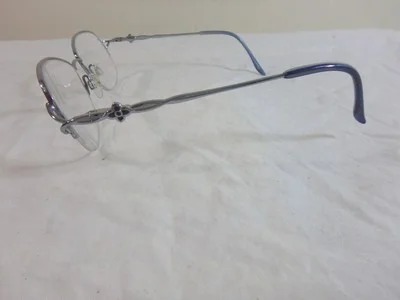 Womens Ashley Stewart Eyeglasses Frames silver and blue floral 52 17 130 4