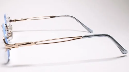 Womens Blue Tinted Lens Oval Gold Rimless 1.50 Reading Glasses - MODEL2162 3