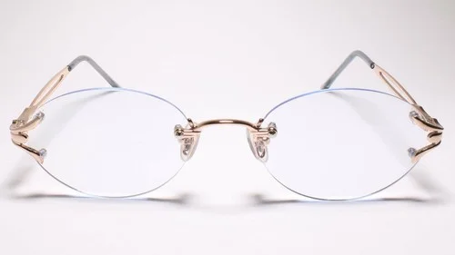 Womens Blue Tinted Lens Oval Gold Rimless 1.50 Reading Glasses - MODEL2162 4
