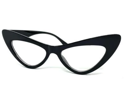 Womens Classy Elegant Modern Retro Clear Lens EYE GLASSES Black Frame RX Capable 2
