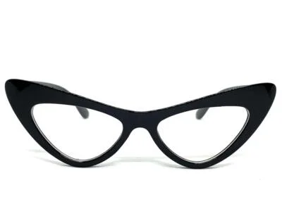 Womens Classy Elegant Modern Retro Clear Lens EYE GLASSES Black Frame RX Capable 3