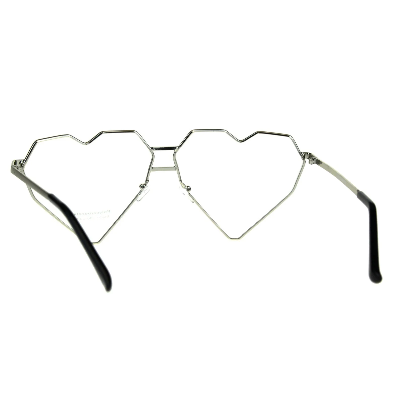 Womens Clear Lens Fashion Glasses Oversized Angled Heart Shape Eyeglasses 4