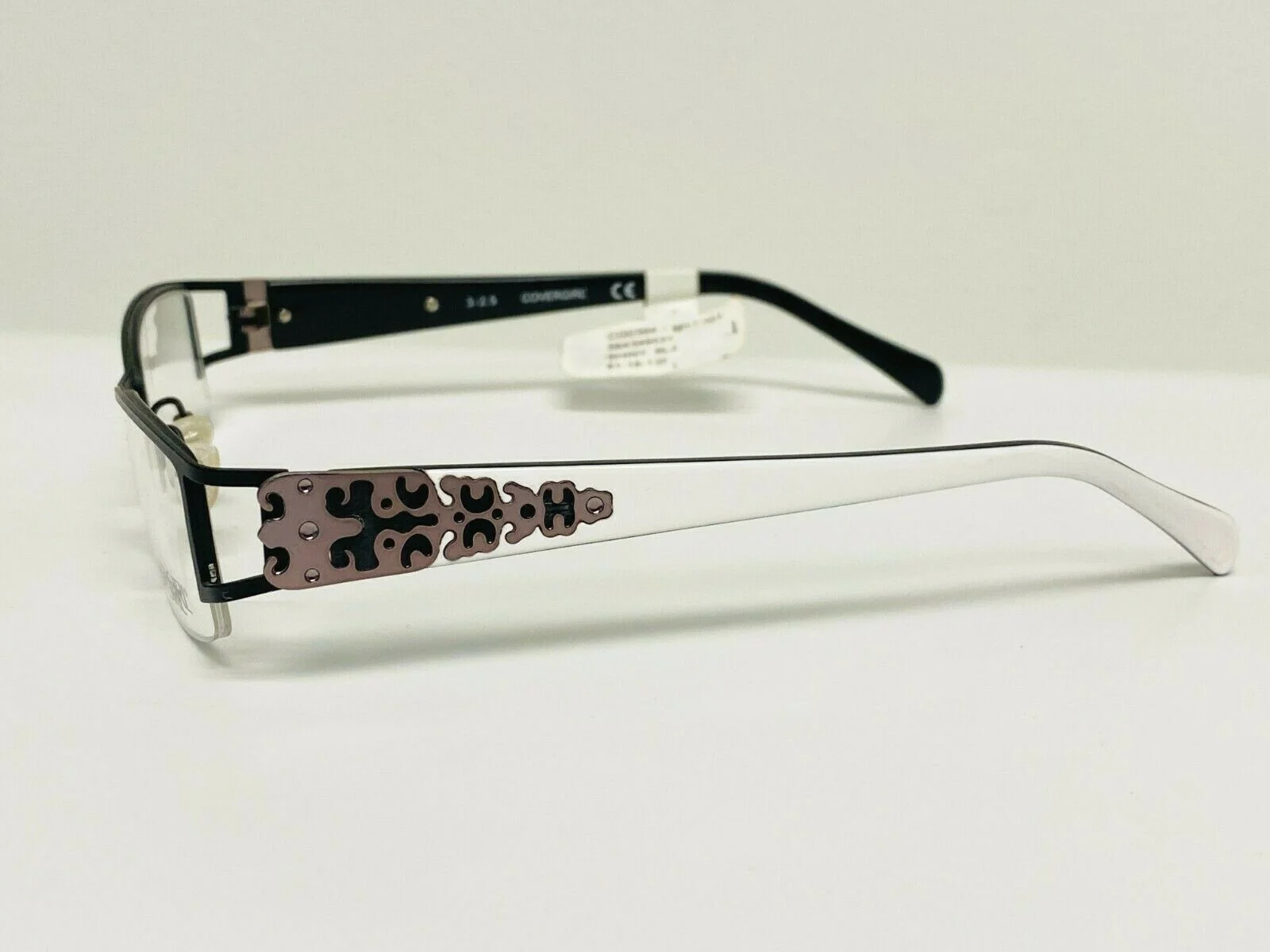 Womens Covergirl Eyeglasses CG0394-01 Black White Rectangle Half Rim 51 18 135 3