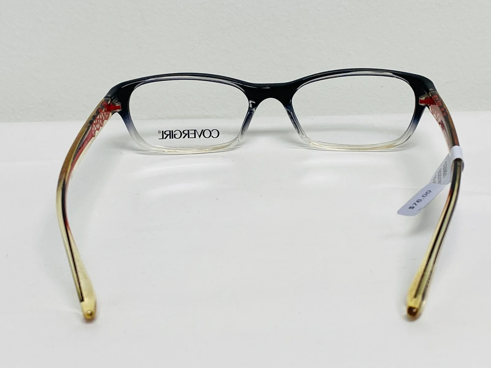 Womens Covergirl Eyeglasses CG0828 Red Black Cat Eye Frames 52 17 135 4