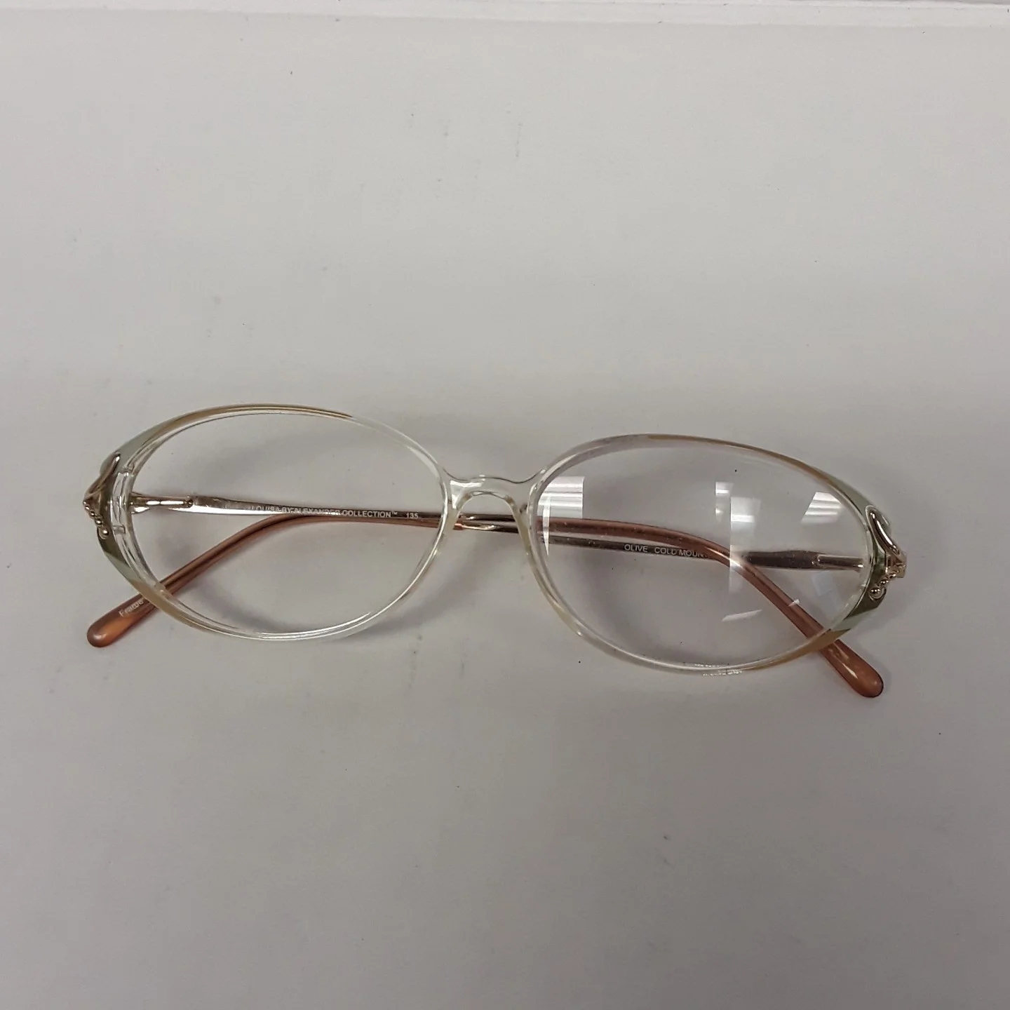 Womens Eyeglasses Frames Clear and gold 53-10-135 Louisa Alexander Collection 3