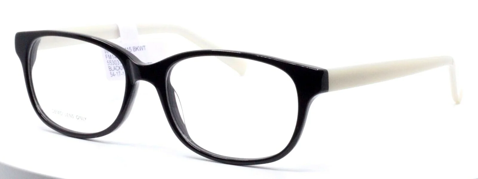 Womens FM14115 Black Pearl White Oval Full Rim Eyeglasses Frames 54-17-140