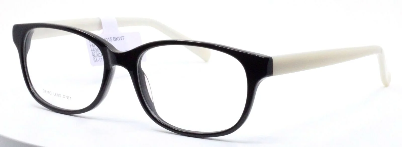 Womens FM14115 Black Pearl White Oval Full Rim Eyeglasses Frames 54-17-140 2