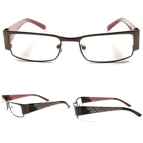 Womens Gunmetal Contemporary Stylish Upscale Rectangle Clear Lens Eye Glasses