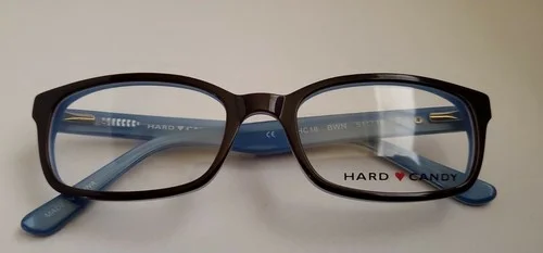 Womens Hard Candy HC18 Eyeglass Frames 51 18 140 Rectangle Purple Blue