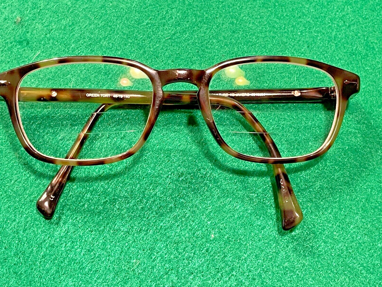 Women’s Kirkland Signature Rectangle Green / Tortoise Eyeglasses Frames~Preowned