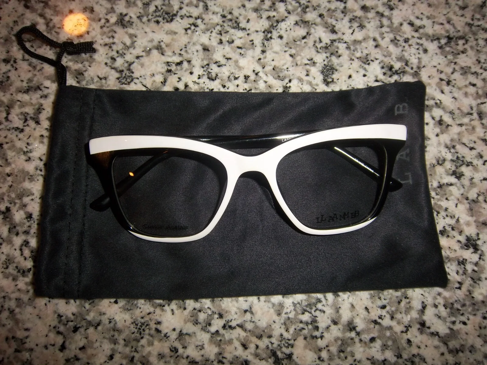WOMENS L.A.M.B. BLACK/WHITE EYEGLASS FRAMES - NEW