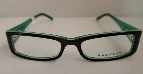 Womens Rampage R100 Brown Green Full Rim Rectangle Eyeglasses 51-16-135 2