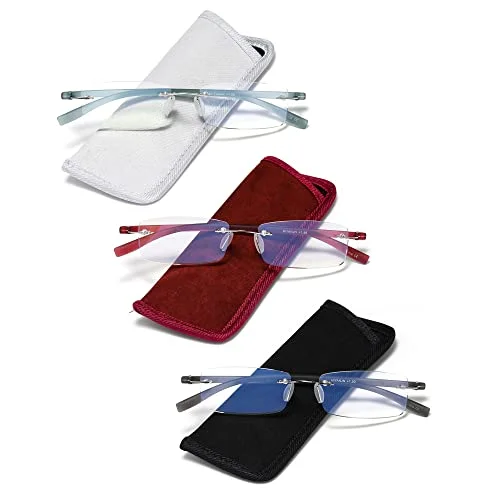 Womens Rimless Eyeglasses Frames V 314 Purple 52[]19-135