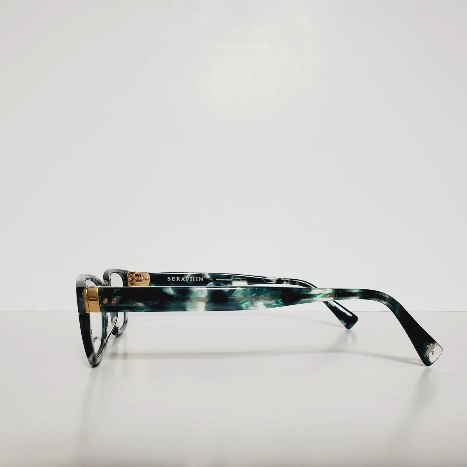 Womens Seraphin Kennedy Cat Eyeglasses Frames And Case 51-16-140 Emerald Pearl 3