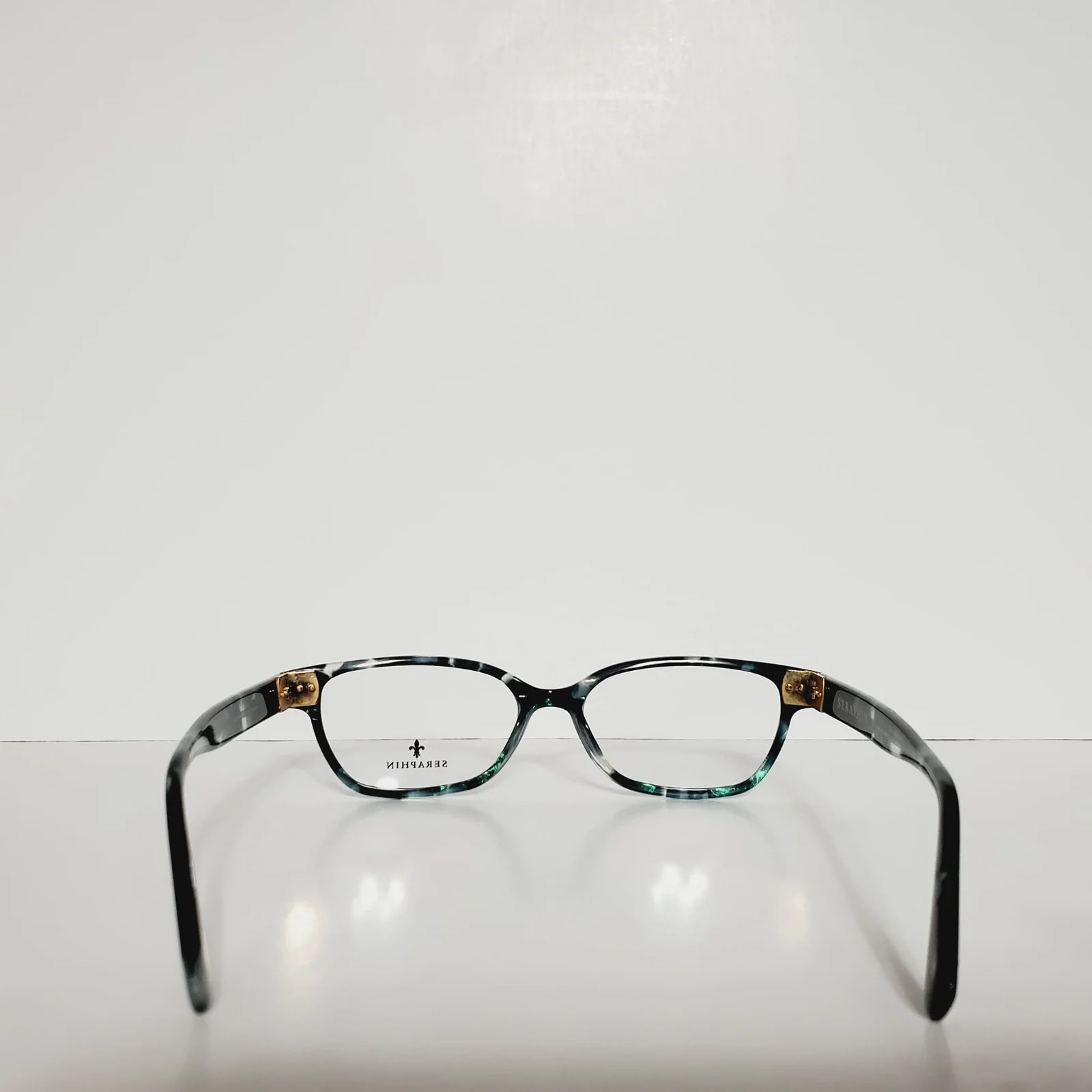 Womens Seraphin Kennedy Cat Eyeglasses Frames And Case 51-16-140 Emerald Pearl 4