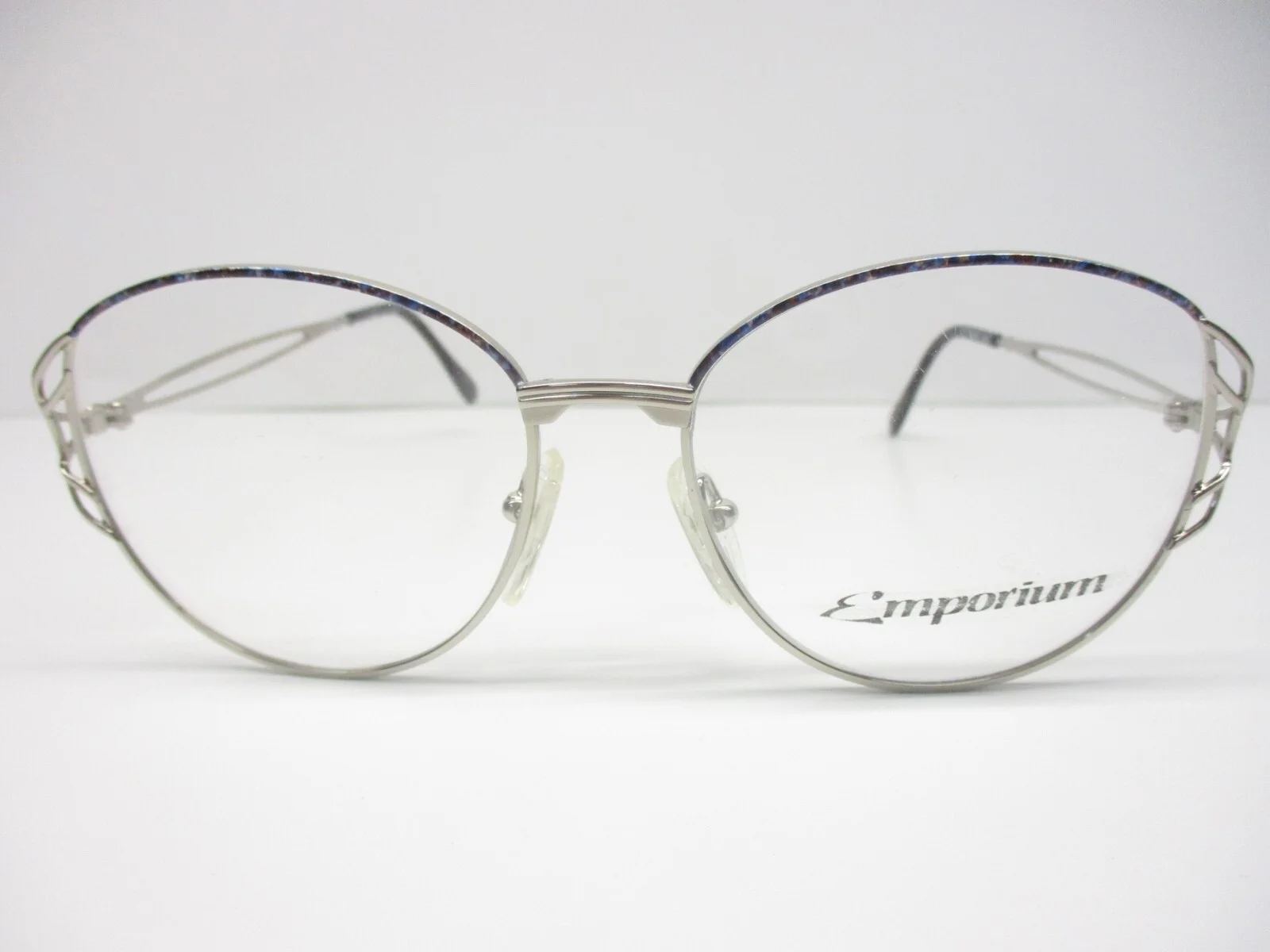 Womens Vintage Eyeglasses Liberty Emporium LE 2021 Blue Silver Italy NOS 55 2