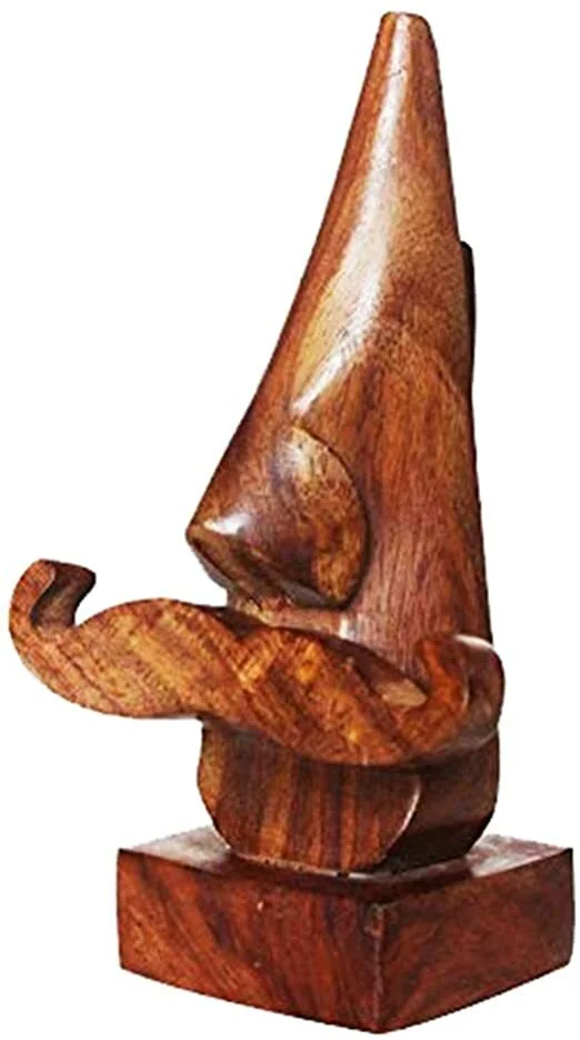Wooden Eyeglass Spectacle Holder Handmade Mustache Display Stand for Office Desk 2