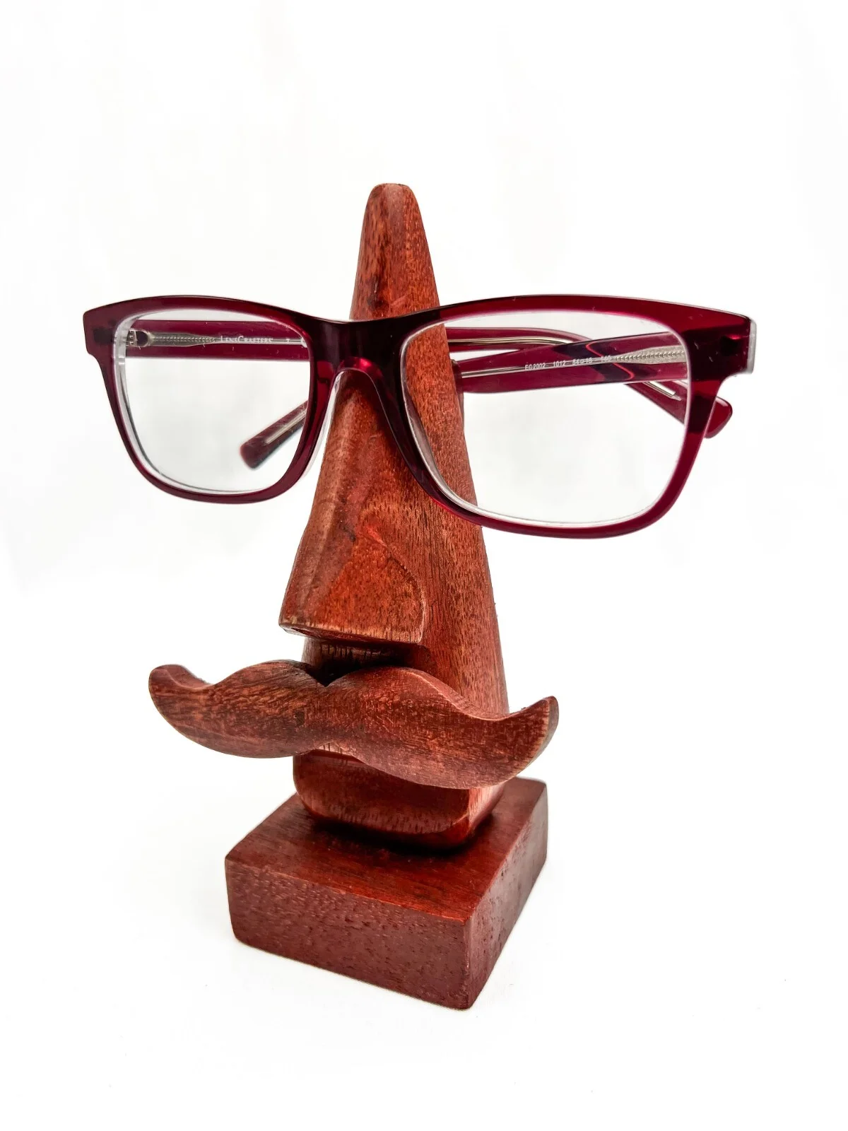 Wooden Eyeglasses Spectacle Holder, Nose Shaped Stand Mustache - FREE SHIPPING