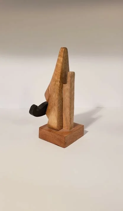 Wooden Nose Shaped Mustache Man Eyeglass Holder Stand 2