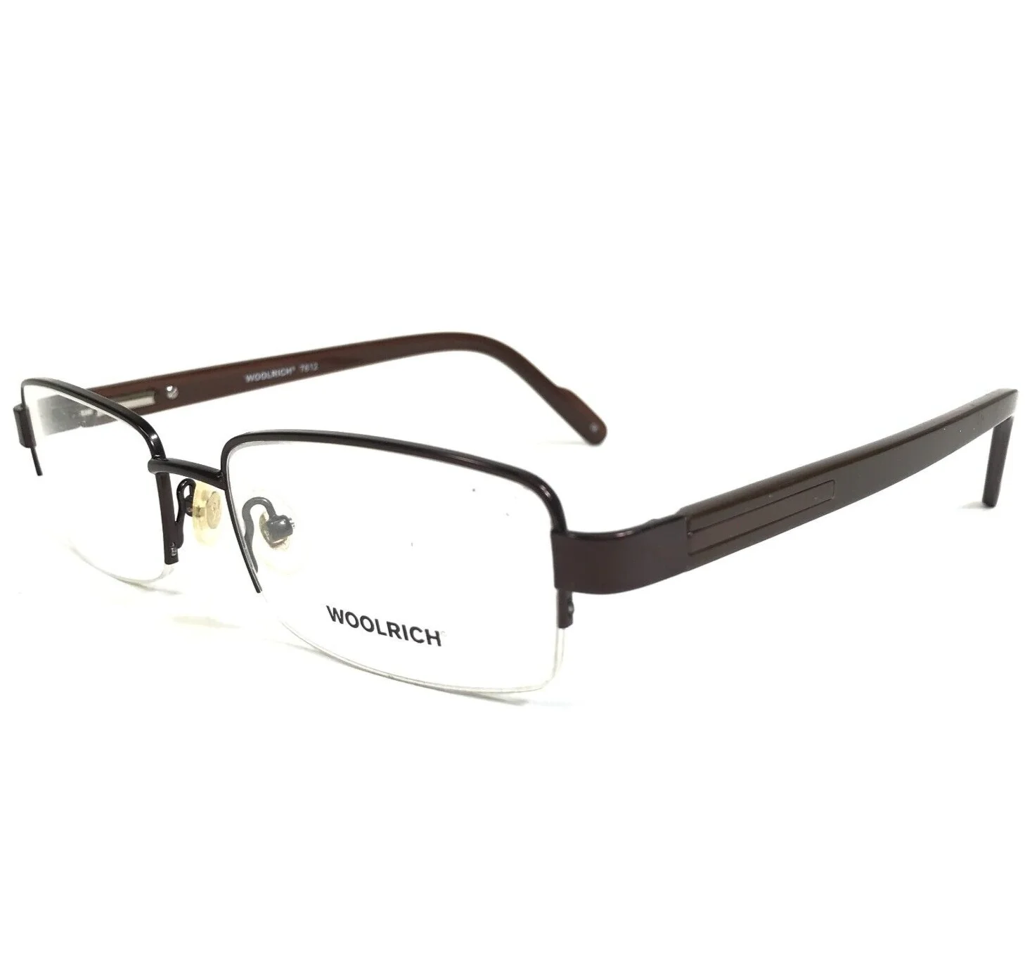 Woolrich Eyeglasses Frames 7812 BROWN Rectangular Half Rim 56-20-150