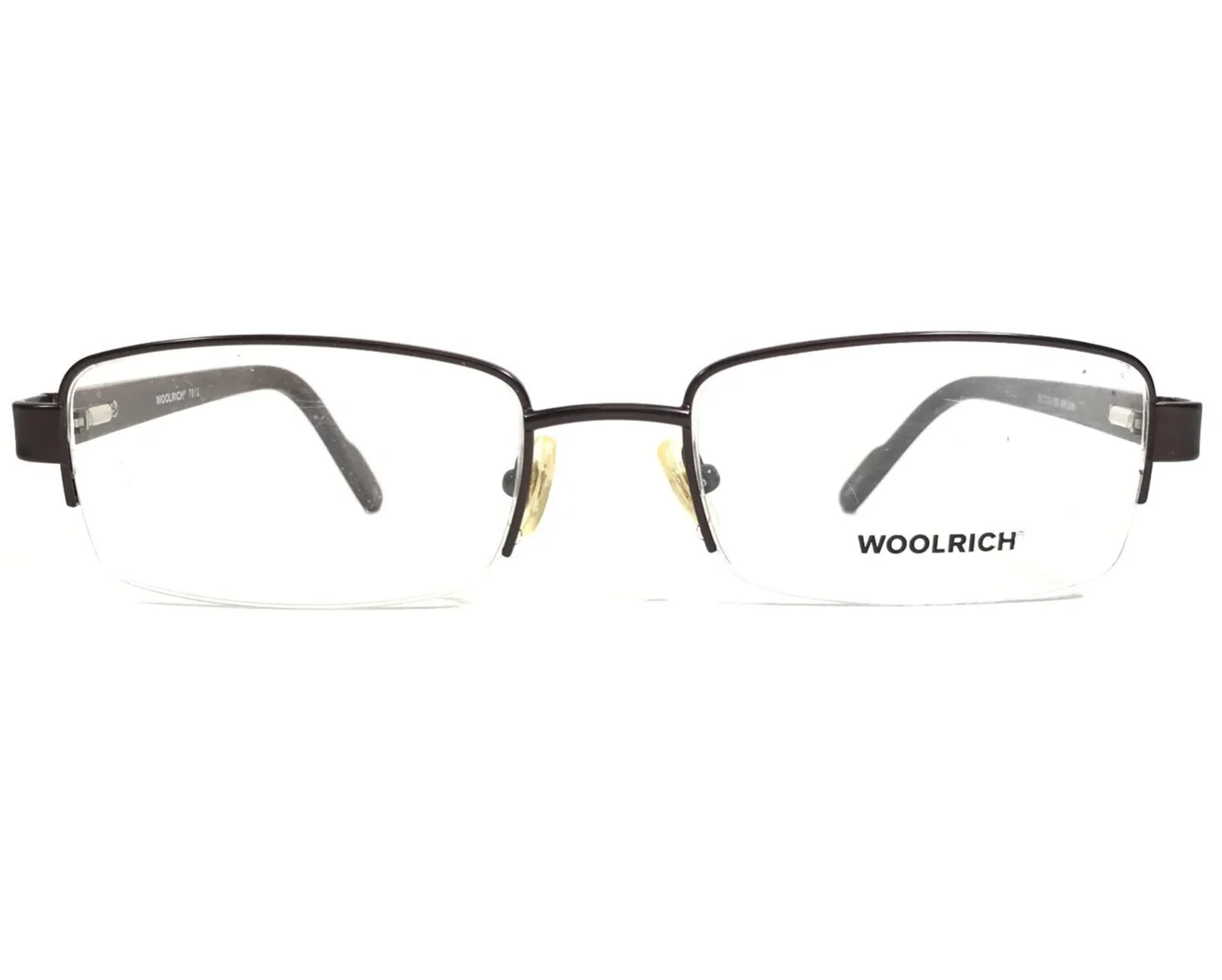 Woolrich Eyeglasses Frames 7812 BROWN Rectangular Half Rim 56-20-150 2