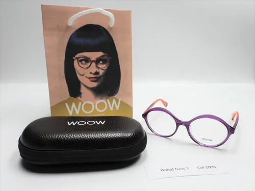 WOOW “Brand New 1” Eyeglasses Frame Italy Col 2091 Stained Glass Violet 51, 17-1