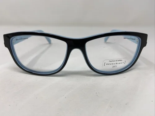 Work Sight MARKER 1602Z 55-15-140 Black/Cyan Full Rim Eyeglasses Frame Y881