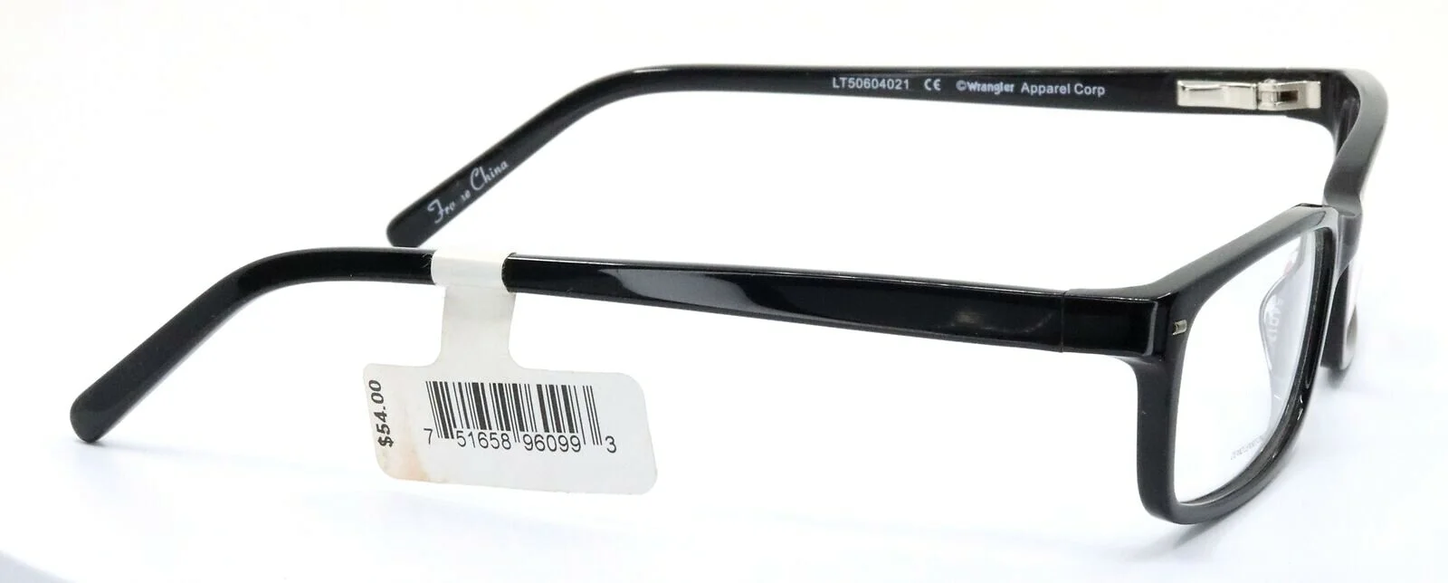 WRANGLER W124 BLK Black Rectangular Mens Full Rim Eyeglasses Frames 54-17-145 4