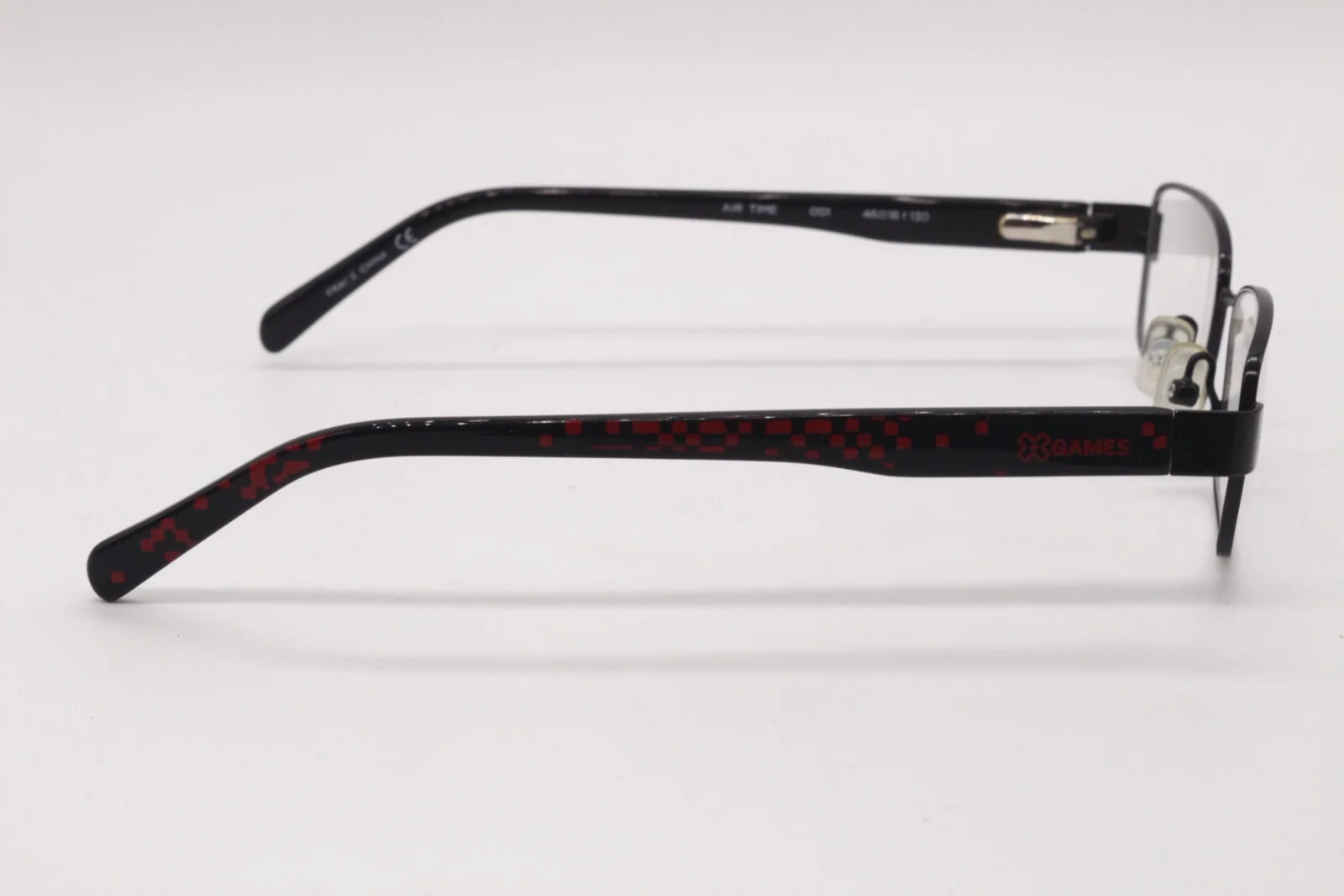 X GAMES AIR TIME 001 BLACK RED DESIGNER AUTHENTIC FRAMES EYEGLASSES 46-16 3