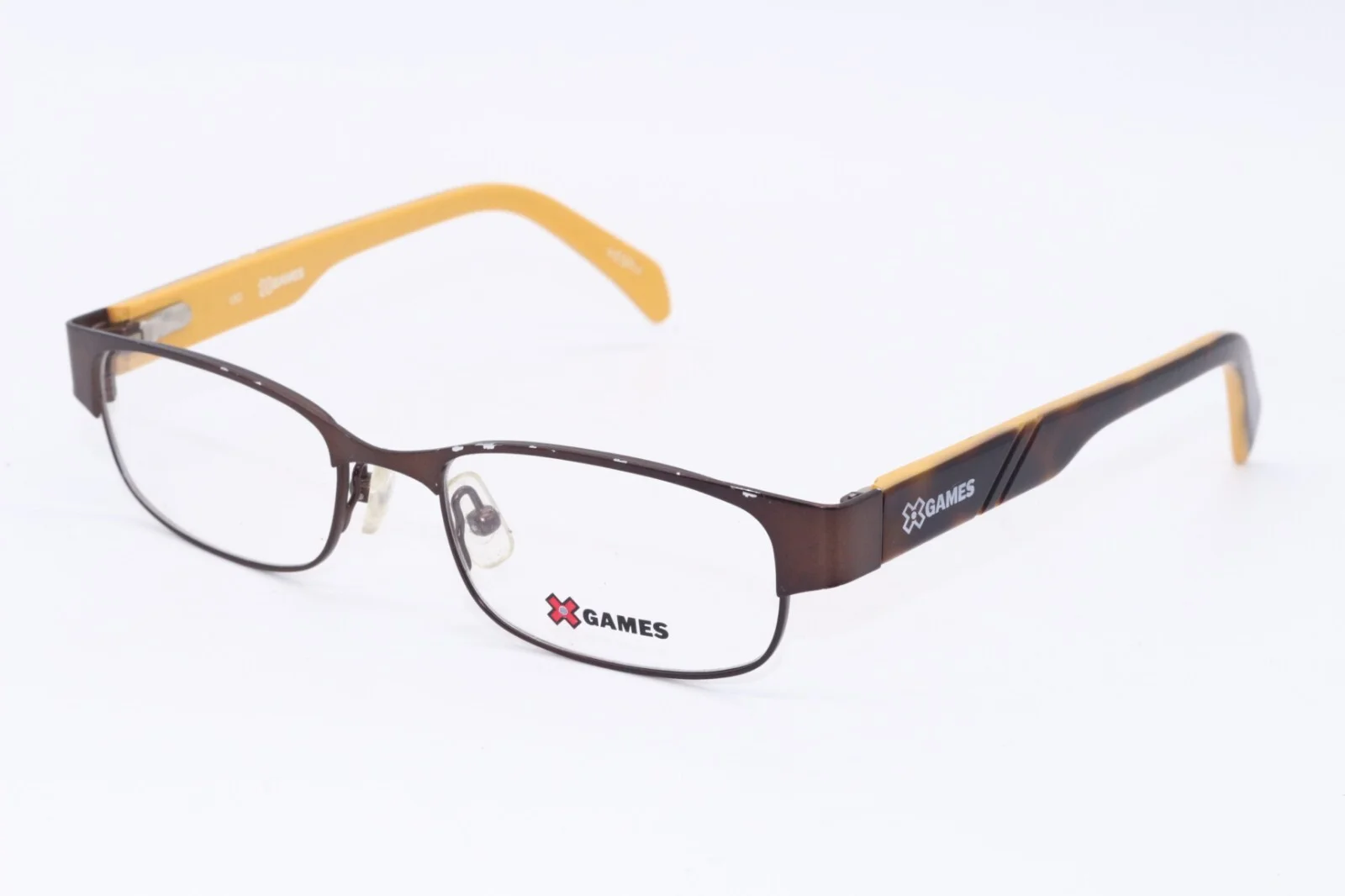 X GAMES BIKER 210 BROWN YELLOW OPTICAL AUTHENTIC FRAMES EYEGLASSES 47-16