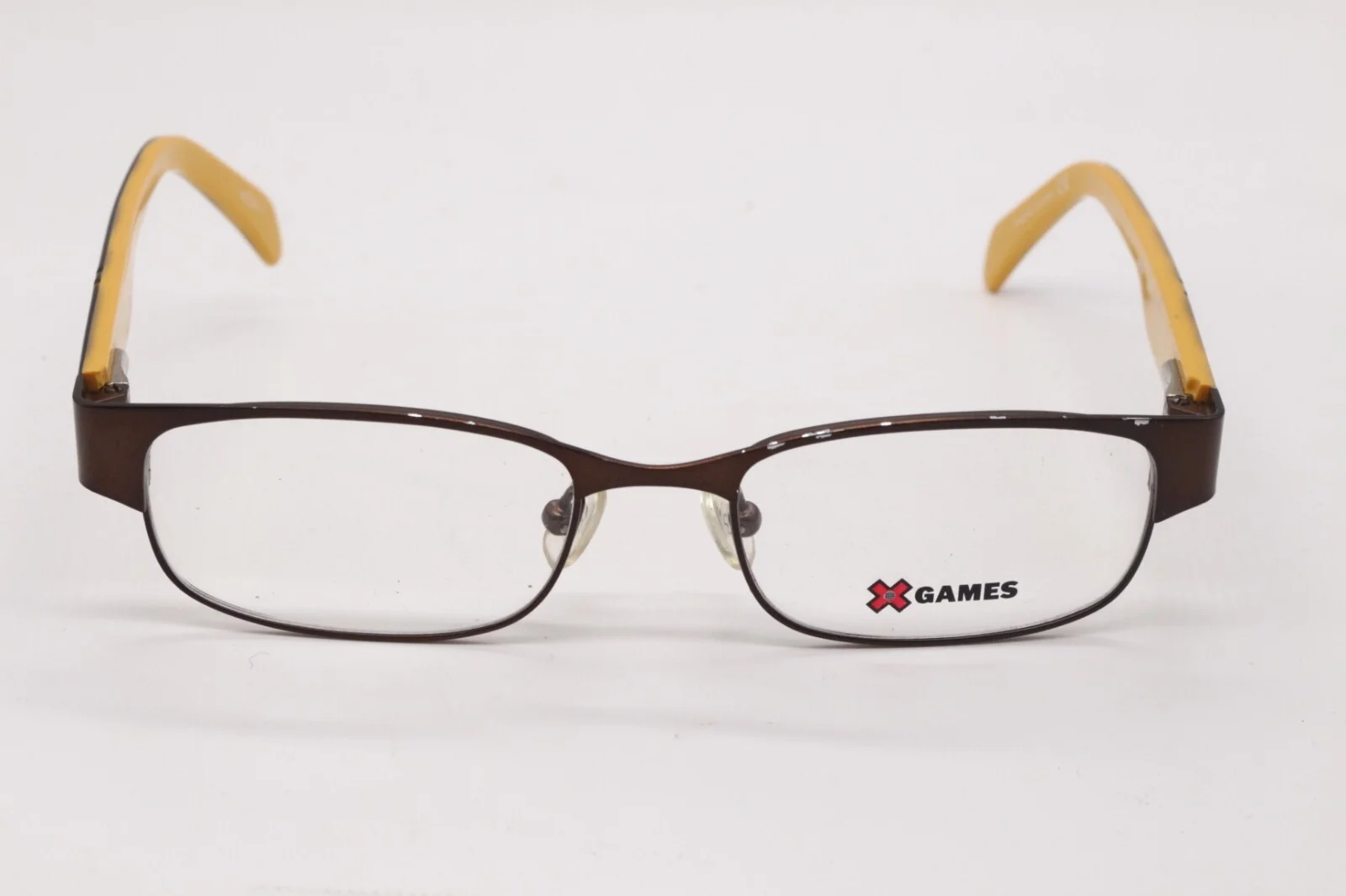 X GAMES BIKER 210 BROWN YELLOW OPTICAL AUTHENTIC FRAMES EYEGLASSES 47-16 2