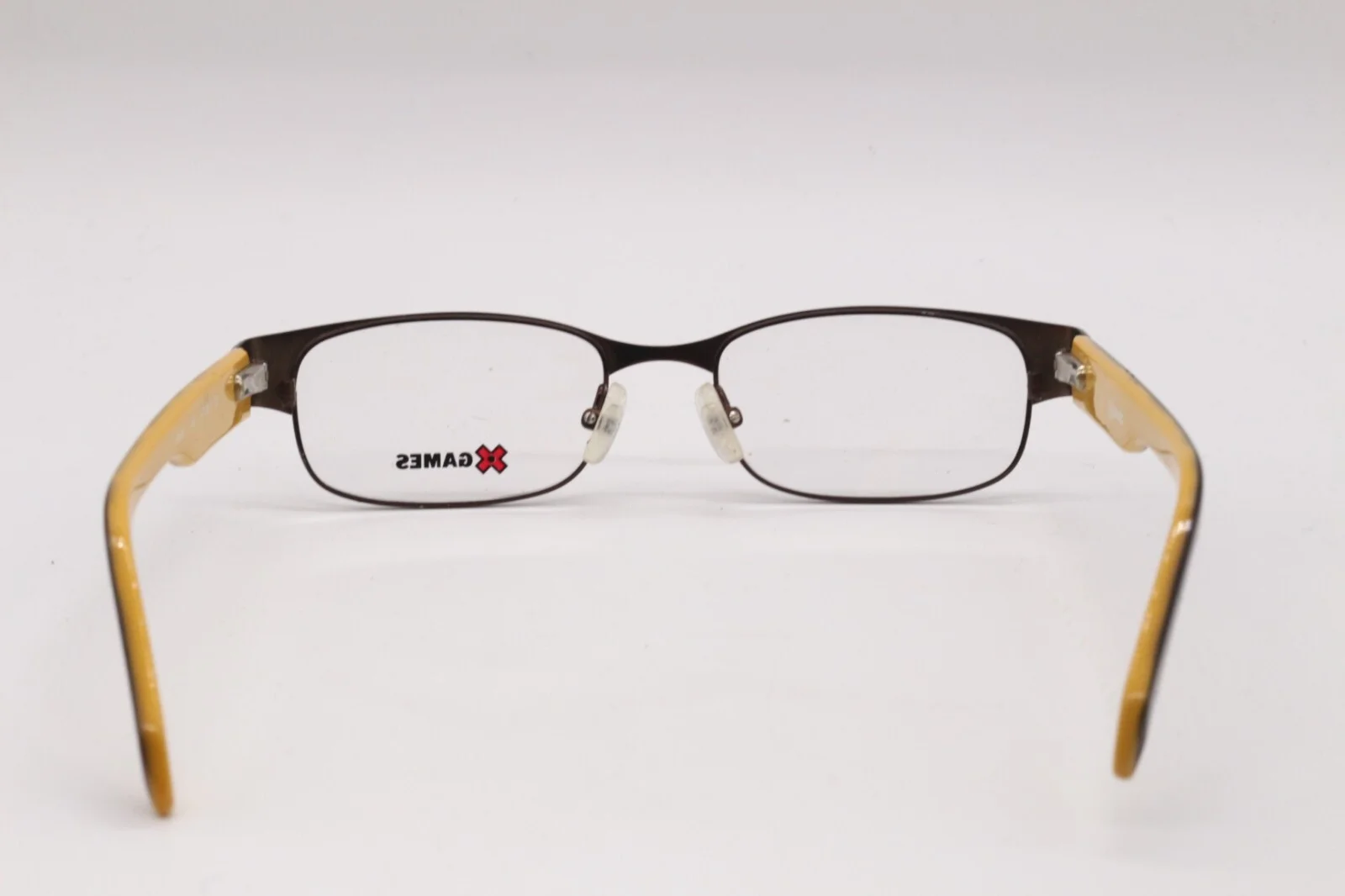X GAMES BIKER 210 BROWN YELLOW OPTICAL AUTHENTIC FRAMES EYEGLASSES 47-16 4