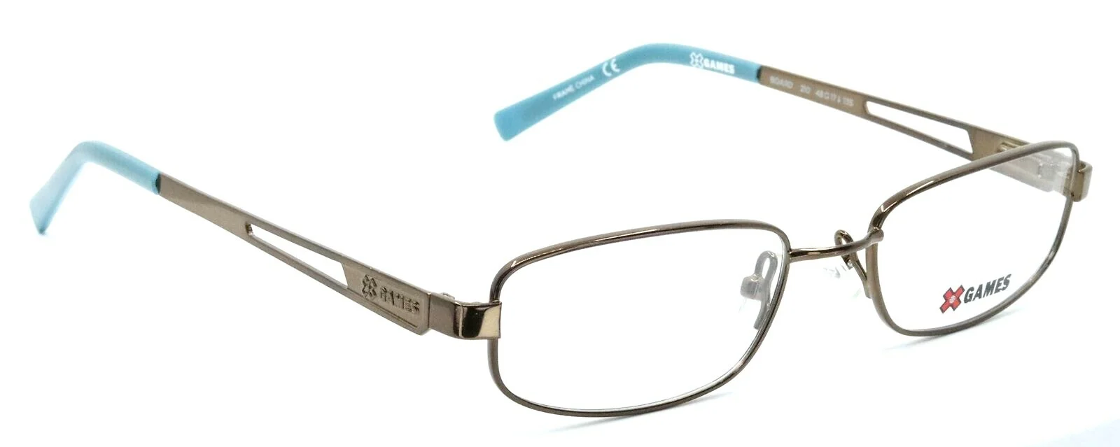 X GAMES BOARD 210 Brown Rectangular Kids Full Rim Eyeglasses Frames 48-17-135 3