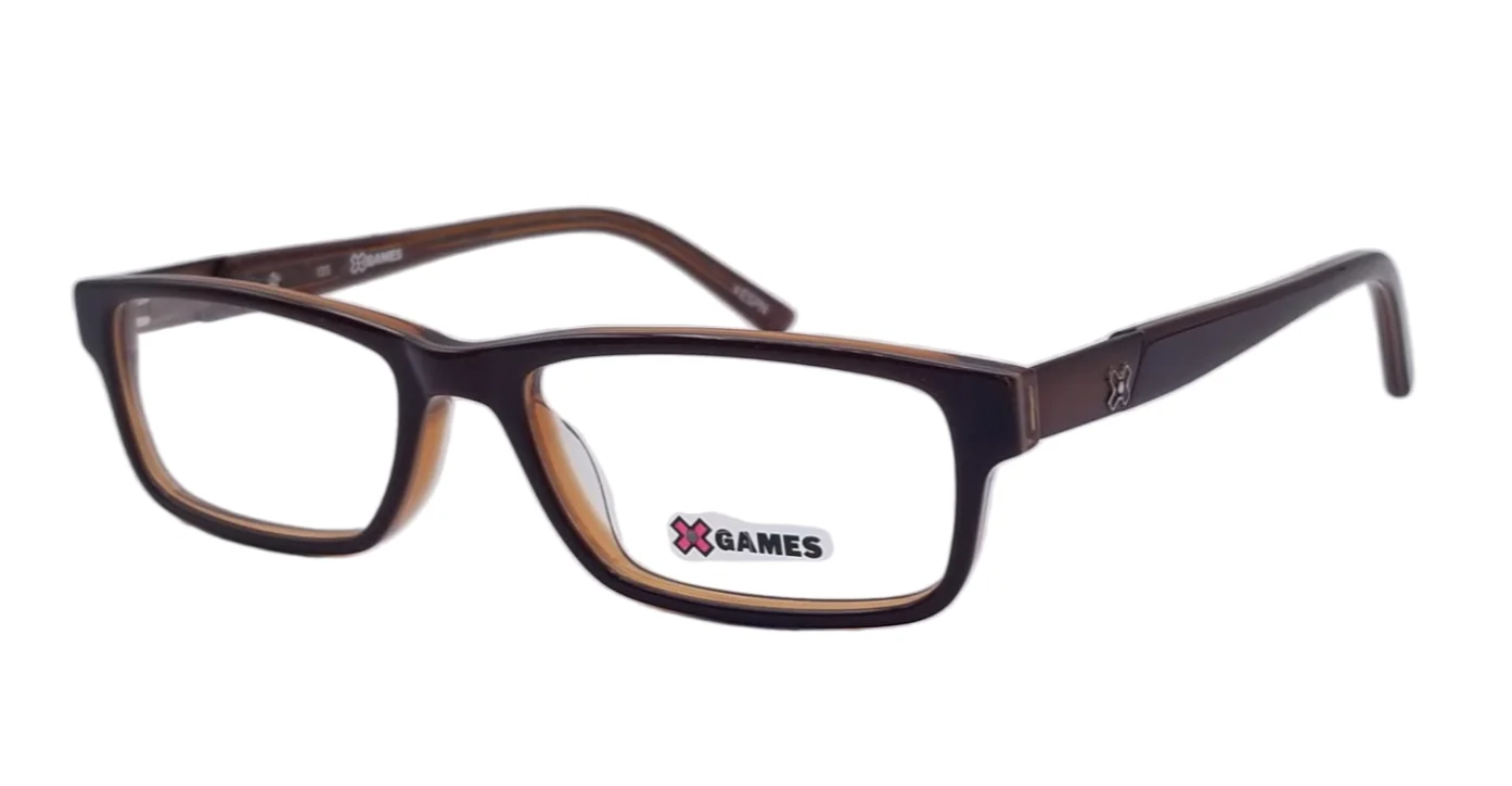 X-GAMES Real Street 210 Eyeglasses Frames Plastic Brown 49-16-135 Full Frame