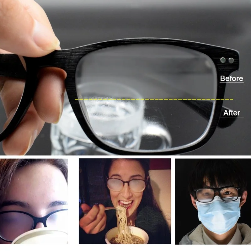 x6 Anti Fog Glasses Goggle Defogger Vision Care Cloth Lens Wipe Spray Eyeglass/ 4