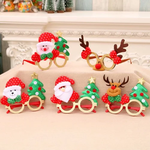 Xmas Eyeglasses Frame Funny Festival Xmas Tree Pattern 2022 Christmas Eyeglasses