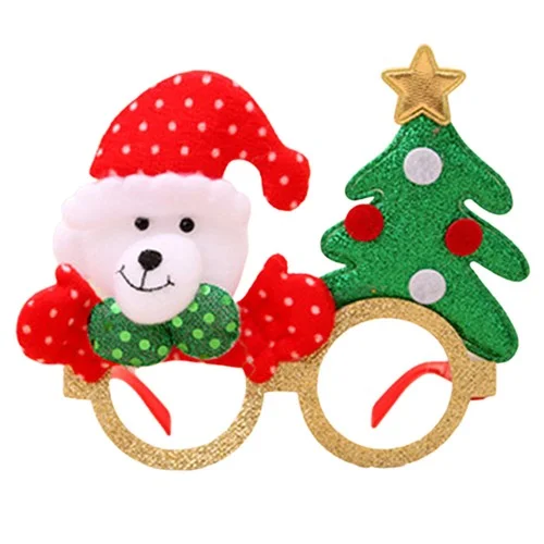 Xmas Eyeglasses Frame Funny Festival Xmas Tree Pattern 2022 Christmas Eyeglasses 2