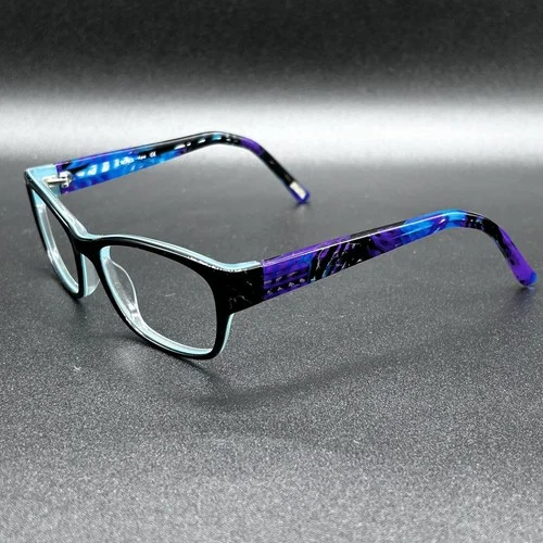 XOXO Fave Eyeglasses Frame BKBL Black Blue Purple 52-16-135 EUC