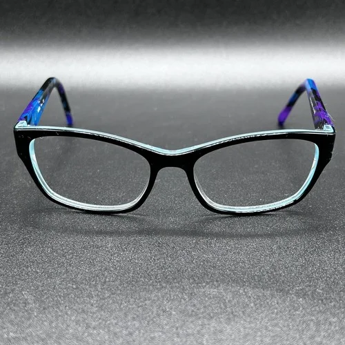 XOXO Fave Eyeglasses Frame BKBL Black Blue Purple 52-16-135 EUC 2