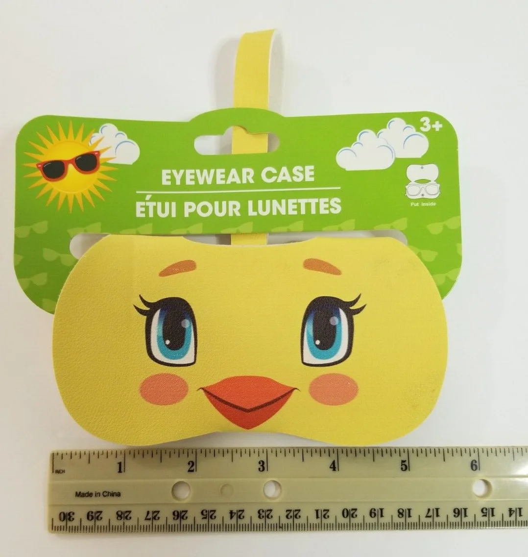 Yellow Bright Eyed Chick Eyewear Sun Glasses Case for Kids Flexible Hang Tag 4