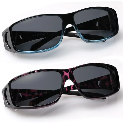 Yogo Vision Fit Over Wrap Sunglasses Polarized Lens Wear Over Eyeglasses 100% UV 2
