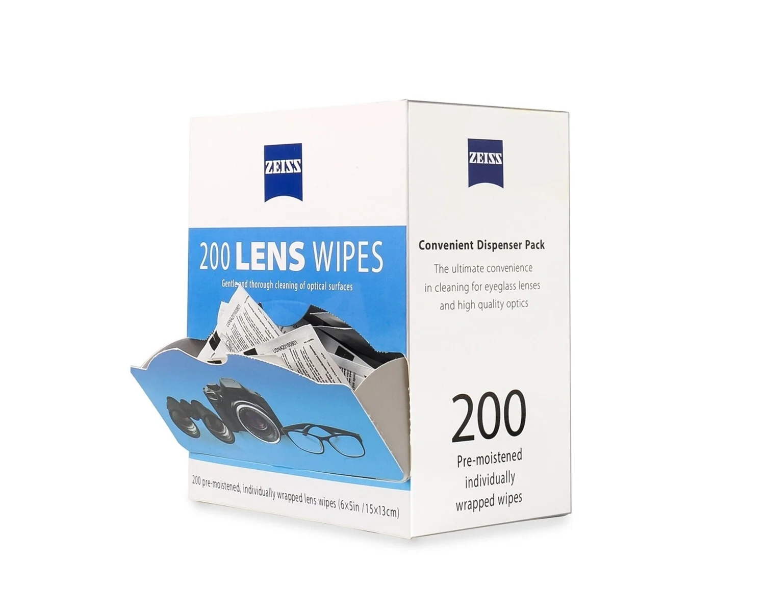Zeiss 200-Moistened Lens Cloths Wipes Glasses Camera Phone Cleaning