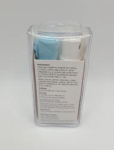Zeiss Cleaner Anti-Fog Defender Spray & Cloth Kit for All Lenses & Eyeglasses 2