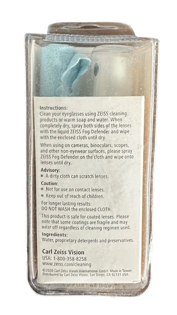 Zeiss Eyeglass Cleaner Anti-Fog Defender Kit for Lens and glasses 2