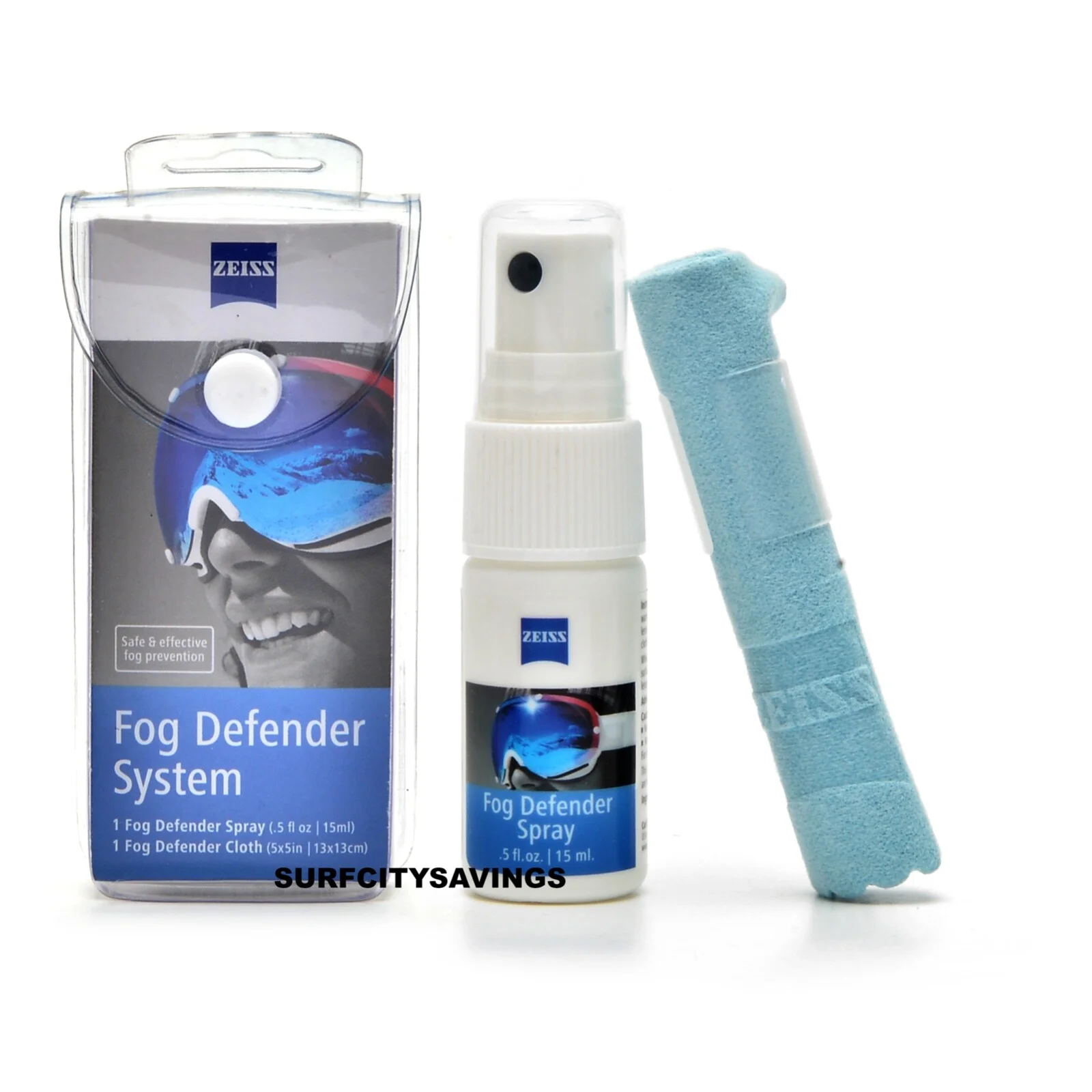 ZEISS Fog Defender System, Anti-Fog Spray & Wipe Solution Kit for Eye Glasses