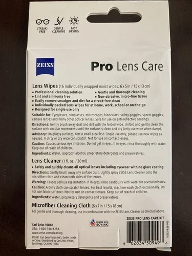 ZEISS Professional Microfiber Cloth for Lens Cleaning Eyeglass Lenses Sunglasses Camera Lenses Cell Phone Laptop 2